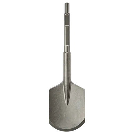 Cincel de acero hexagonal redondeado/ranurado con pala para arcilla, de 4-1/2" x 16"