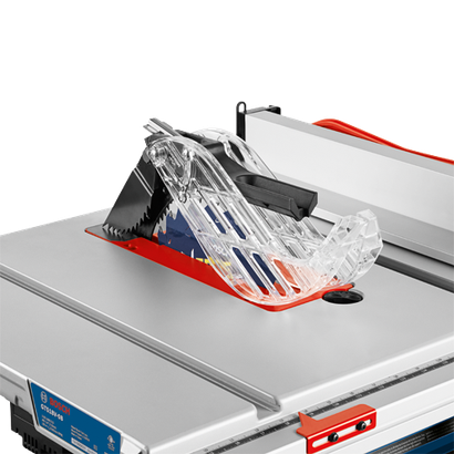 Sierra de mesa Bosch GTS18V-08 con protector de hoja.