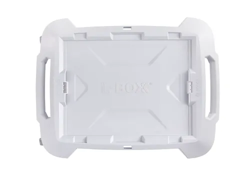 Caja de plástico blanca L-BOXX® con logotipo Bosch.