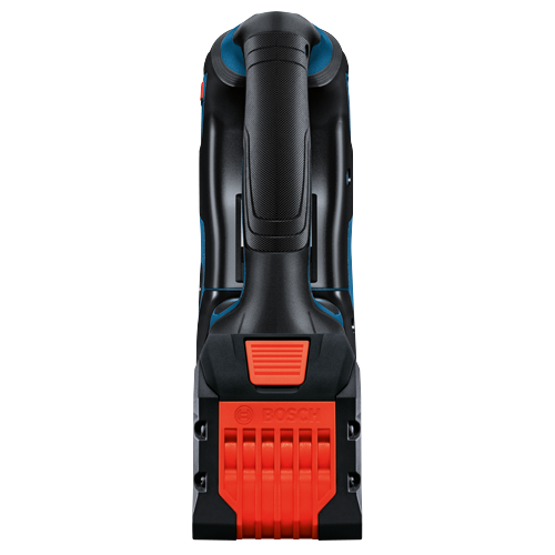 Herramienta Bosch, negra, azul y naranja, con texto "BOSCH" visible.