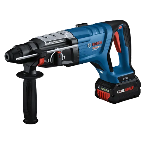 Bosch BULLDOG GBH18V-28DC martillo rotativo a batería, con batería CORE18V 8Ah.