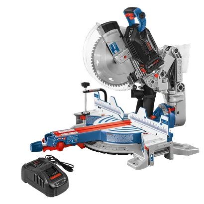 Bosch BITURBO Brushless 18V sierra ingletadora con cargador.