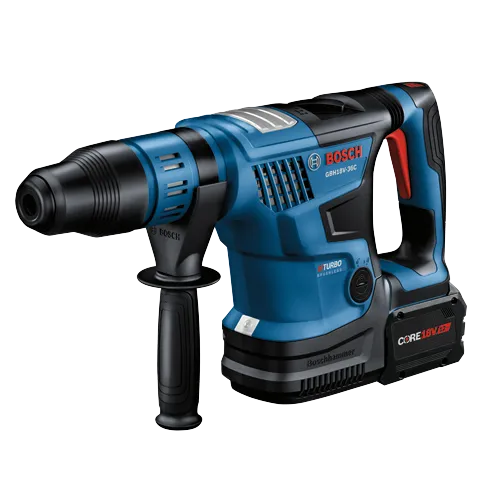 Bosch GBH18V-36C martillo rotativo a batería, Turbo Brushless, con batería CORE18V 12Ah.