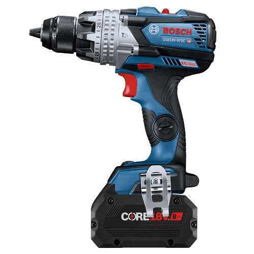 Bosch GSB18V-975C HD taladro percutor a batería con batería CORE18V 8 Ah.