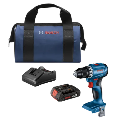 Bosch GSR18V-400 HD taladro, cargador, batería de 18V 2Ah y bolsa de transporte.