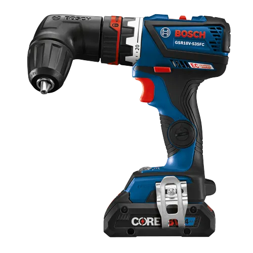 Bosch GSR18V-535FC taladro atornillador a batería con motor EC sin escobillas y batería CORE de 4 Ah.