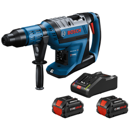 Bosch GBH18V-45C HD BITURBO BRUSHLESS martillo perforador con dos baterías CORE18V 8Ah y un cargador.