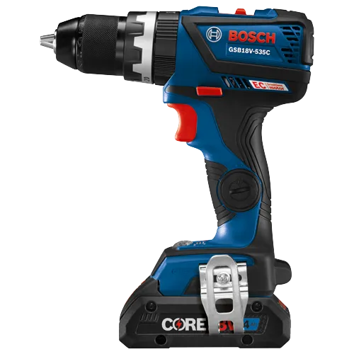 Bosch GSB18V-535C taladro percutor a batería con batería de 4Ah, motor EC sin escobillas.