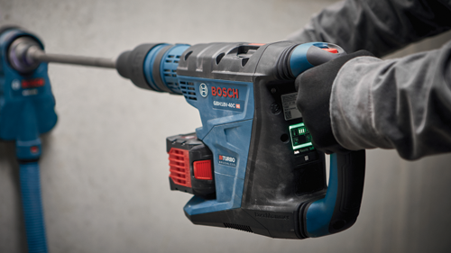 Bosch GBH18V-40C HD martillo perforador, BITURBO BRUSHLESS, con indicador del nivel de batería.