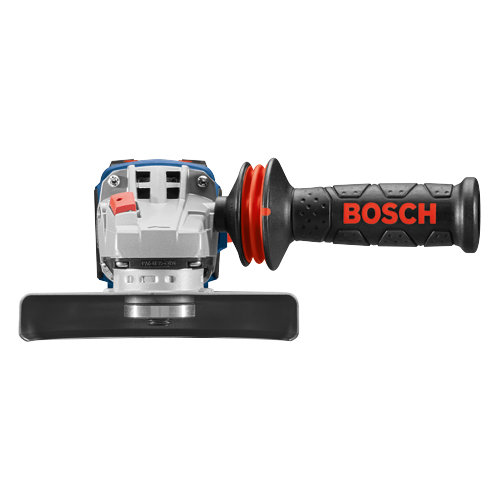 Amoladora angular eléctrica Bosch con texto "BOSCH".