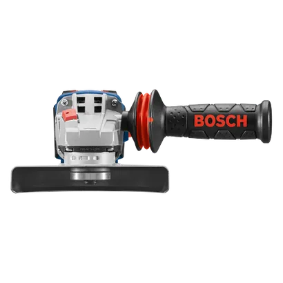 Amoladora angular eléctrica Bosch con texto "BOSCH".