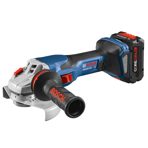 Amoladora angular Bosch GWS18V-13C, con batería CORE18V 8Ah.