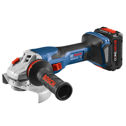 Amoladora angular Bosch GWS18V-13C, con batería CORE18V 8Ah.