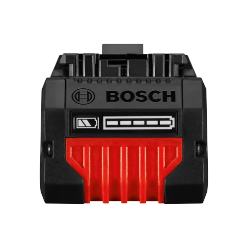 Batería Bosch con texto 'Bosch' e indicador del nivel de batería.
