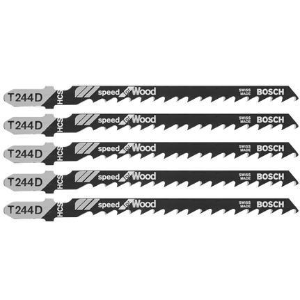 Hojas para sierra caladora con espiga en T, Speed for Wood, 6 dientes por pulgada, 4", 5 piezas