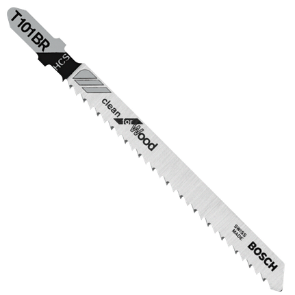 Hojas para sierra caladora con espiga en T, dentado inverso, Clean for Wood, 10 dientes por pulgada, 4", 100 piezas