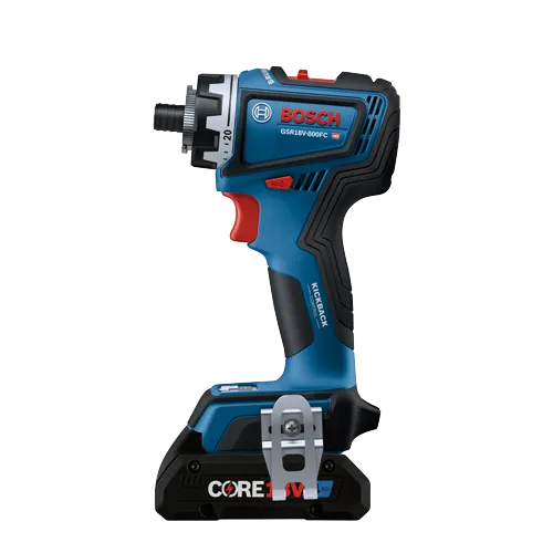 Bosch GSR18V-800FC HD taladro atornillador a batería con "KICKBACK CONTROL", "CORE18V" y tecnología "Brushless".