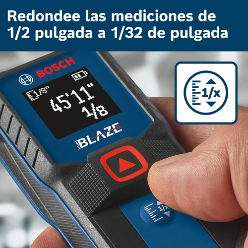 Medidor de Distancia Láser Bosch GLM100-23 Redondeo de Mediciones