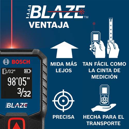 Medidor de Distancia Láser Bosch GLM100-23 Ventaja BLAZE