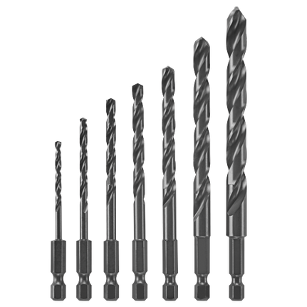 Juego de brocas hexagonales de impacto duro, óxido negro