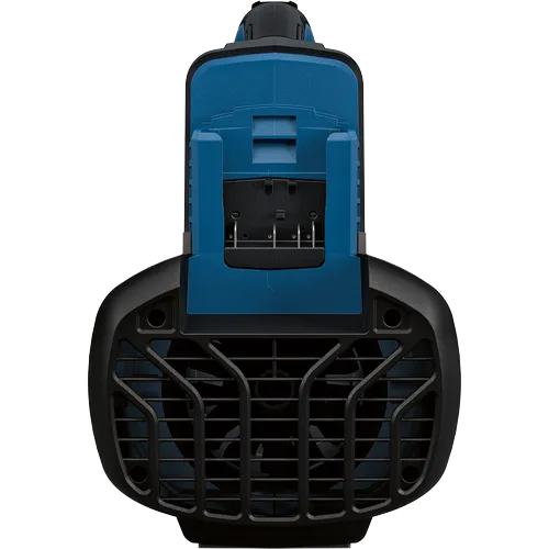 Base de herramienta eléctrica Bosch azul y negra con ventilador.