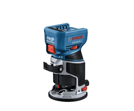 Bosch COLT GKF18V-25 fresadora a batería con motor sin escobillas, con interruptor de encendido y control de velocidad.