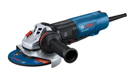 Amoladora angular Bosch GWS14-60PD con disco circular etiquetado "Bosch", "Tipo 27" y "150mm".