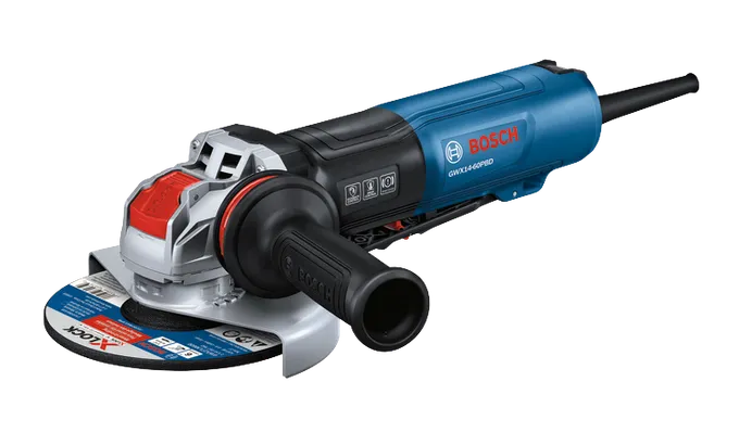 Amoladora angular Bosch GWX14-60PBD con funciones Kickback Control, Drop Control y Brake System.