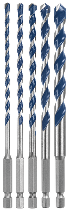 Juego de brocas de carburo para taladro percutor Blue Xtreme™, 5 piezas