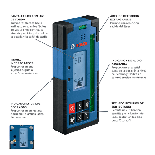 Imagen panorámica del receptor láser rotatorio verde modelo LR40G.
