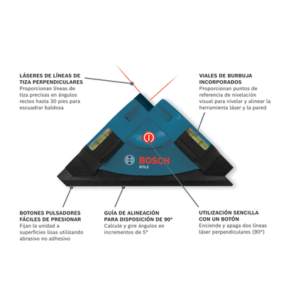 Imagen de vista completa del nivel láser cuadrado modelo GTL2.