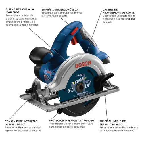 Cordless circular saw CCS180 model on walkaround view.