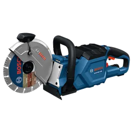 Bosch GCS18V-230, herramienta eléctrica azul y negra con una hoja circular etiquetada "Bosch".