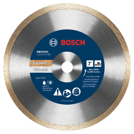 Disco de diamante con borde continuo Standard para cortes limpios, 7"