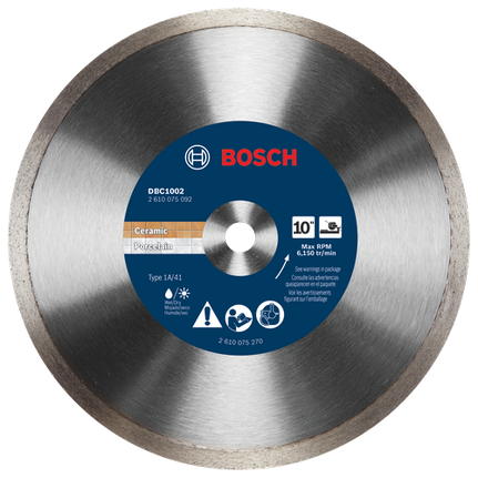 Disco de diamante Premium de borde continuo Rapido™ de 10" para azulejos de porcelana