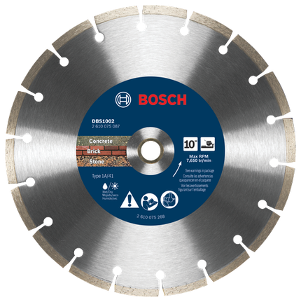 Disco de diamante con borde segmentado Premium de 10" para cortes difíciles