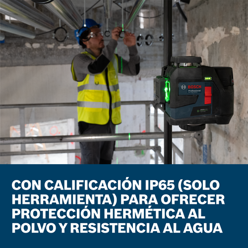 Bosch GLL330-42CGL green beam line laser model on feature claims images.