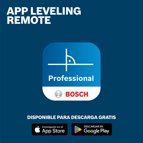 Bosch professional app for leveling products.