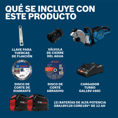 Bosch cordless cut off saw GCS18V-230N model product information ATF image.