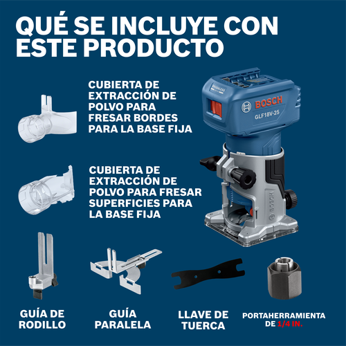 Bosch cordless trim router GLF18V-25N
model product information ATF image.