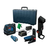 Bosch GCL165-82CG Professional, set de tecnología láser verde con maletín, cargador y accesorios.