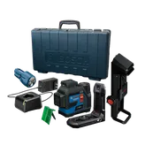 Kit nivel láser profesional Bosch GLL330-42CG, con maletín de transporte, cargador y accesorios.