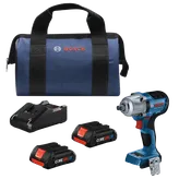 Kit de bolsa, baterías, cargador, llave y atornillador de impacto inalámbrico Bosch AMPshare CORE18V GDS18V-330PCB25.