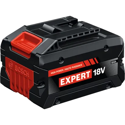 Batería Bosch AMPShare EXPERT modelo EXBA18V-80 de 8 Ah, imagen principal del producto sobre fondo blanco.