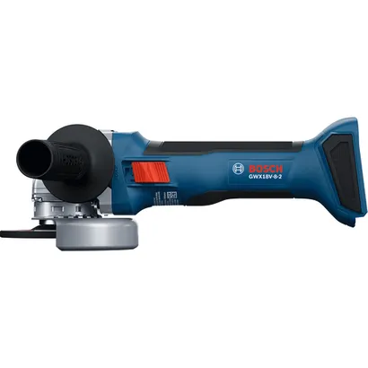 Bosch GWX18V-8-2 18V X-LOCK Brushless 4-1/2 In. Angle Grinder with Slide Switch without battery in a profile side view.