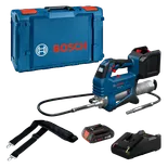 Kit de pistola engrasadora Bosch GFP18V-10 18V con una (1) batería de iones de litio 18 V de 2 Ah y un cargador para batería de iones de litio GAL18V-21 18V.