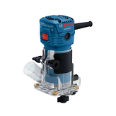 Rebajadora de acabado para laminado de 1/4" Bosch GLF55-25, en una vista dinámica del producto.