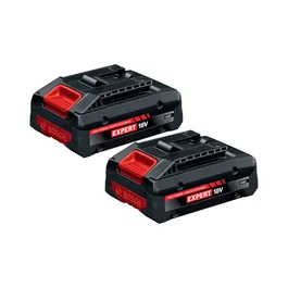 Bosch EXBA18V-40 EXPERT 18V Lithium-Ion 4 Ah High Power Battery, 2-Pack shown on white background.