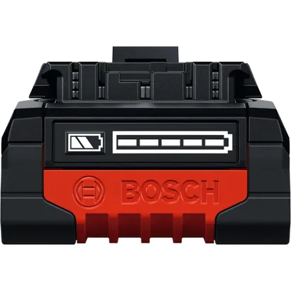 Batería High Power de iones de litio Bosch EXBA18V-40 EXPERT de 18 V y 4 Ah, vista frontal del producto.