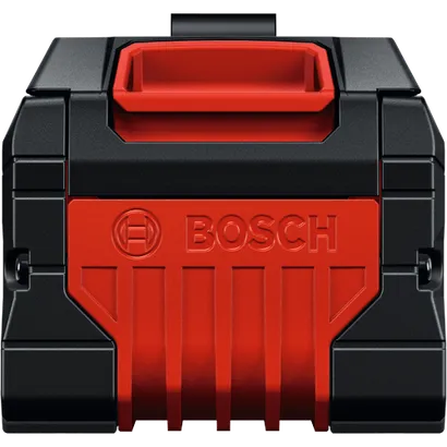 Vista frontal del producto: batería Bosch EXBA18V-60 EXPERT de 18 V y 6 Ah de alta potencia.